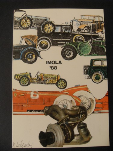 Cartolina auto imola mostra - imola,
